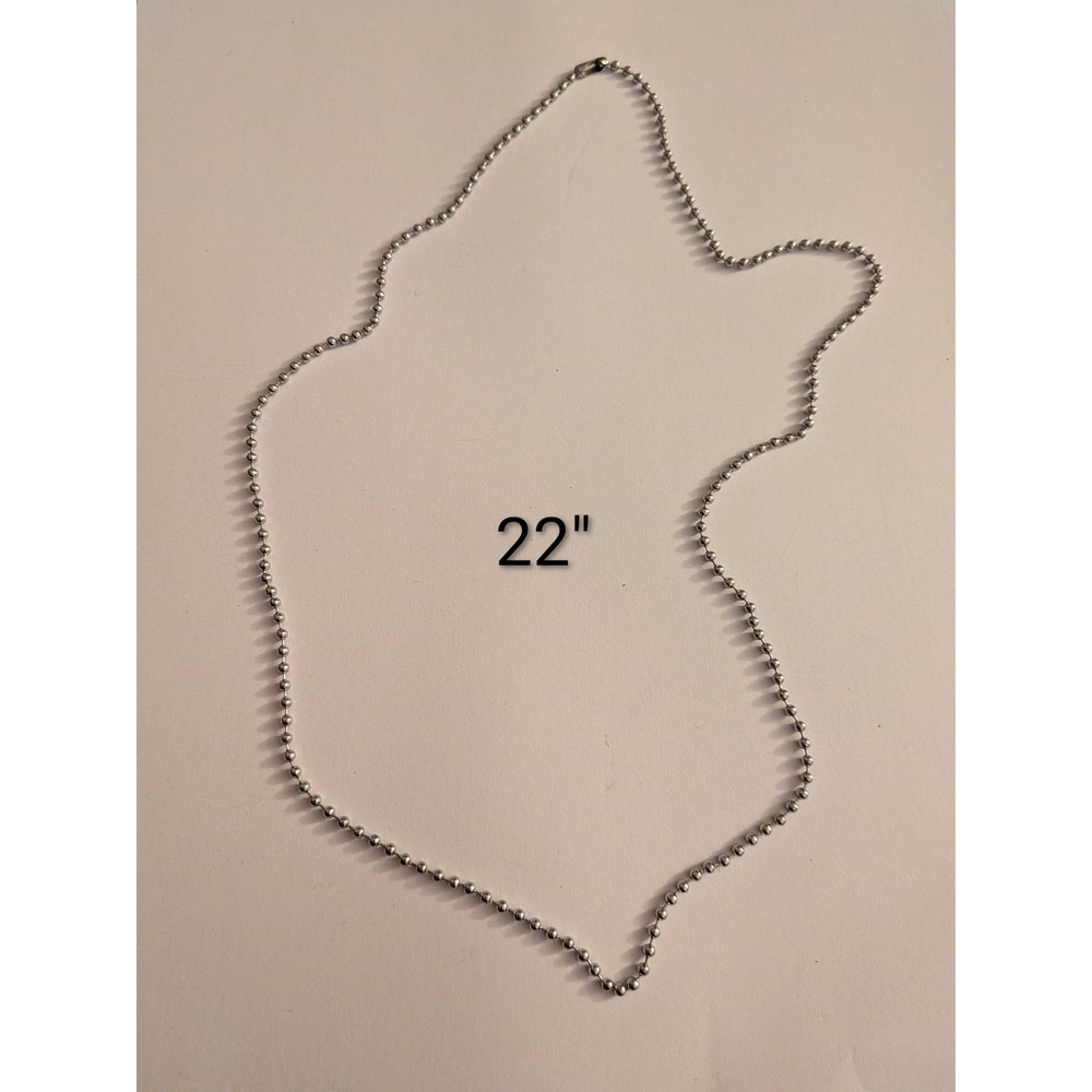 Silver Ball Chain Necklace 22 Inch Minimalist Layering Bead Chain Jewelry